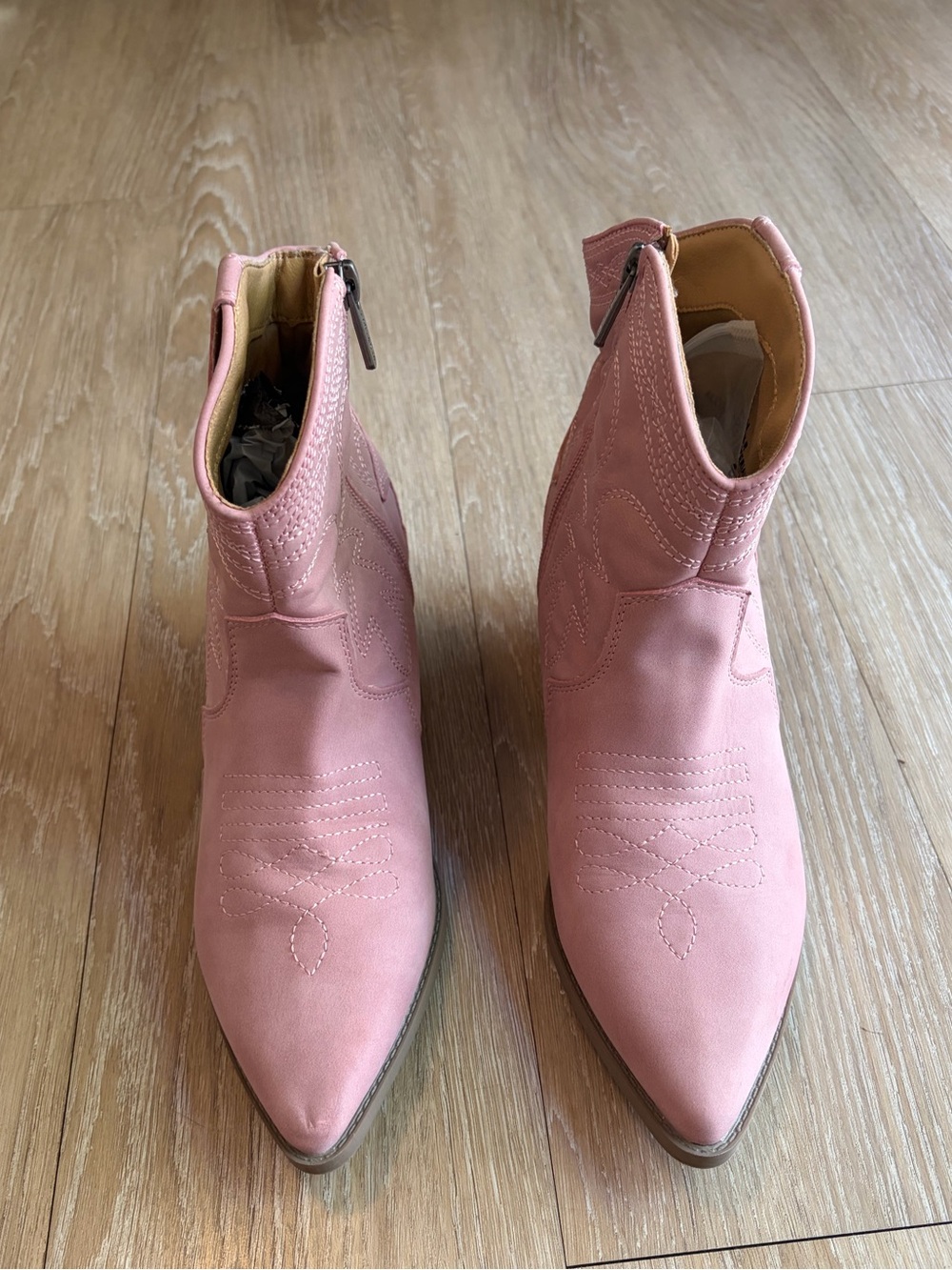 Pink Western Ankle Cowboy Boots - Picture 5 of 11